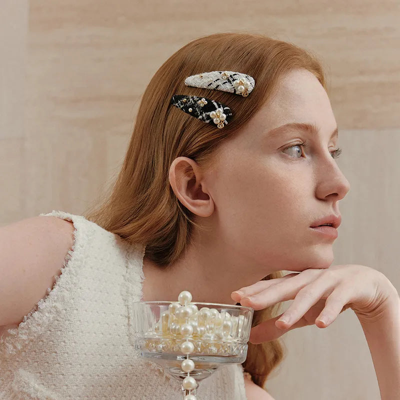 Adela Tweed Hair Snap Clip