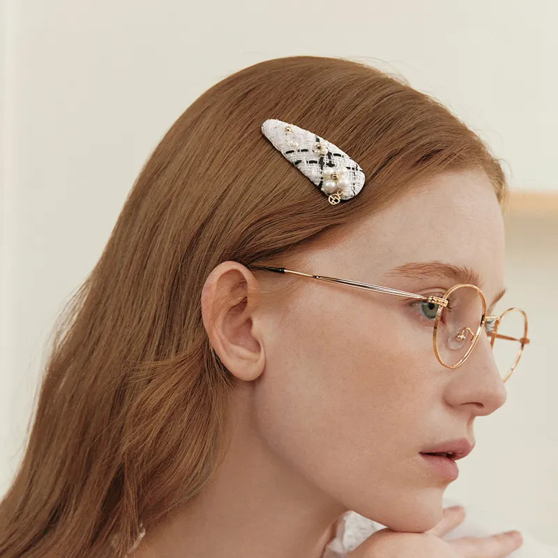 Adela Tweed Hair Snap Clip