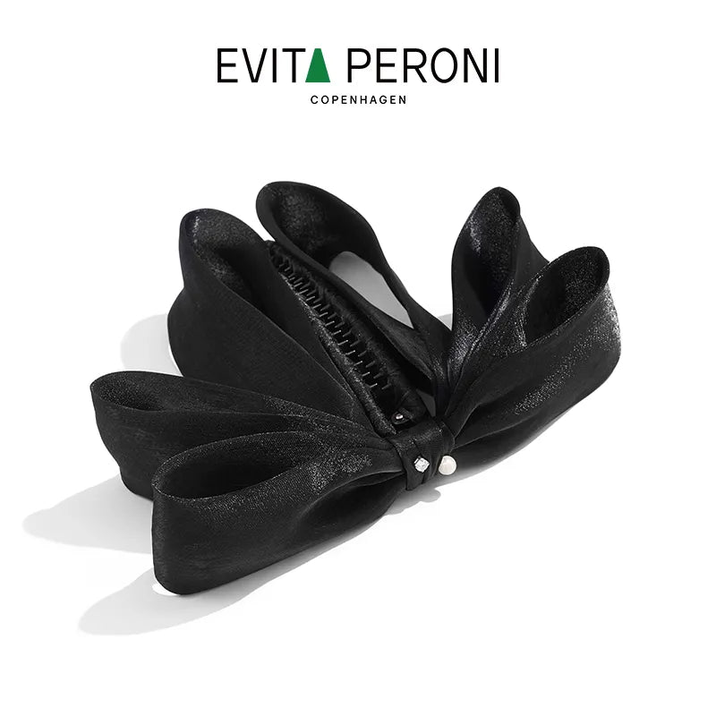 Trinity Ruffled Ribbon Bow Banana Clip