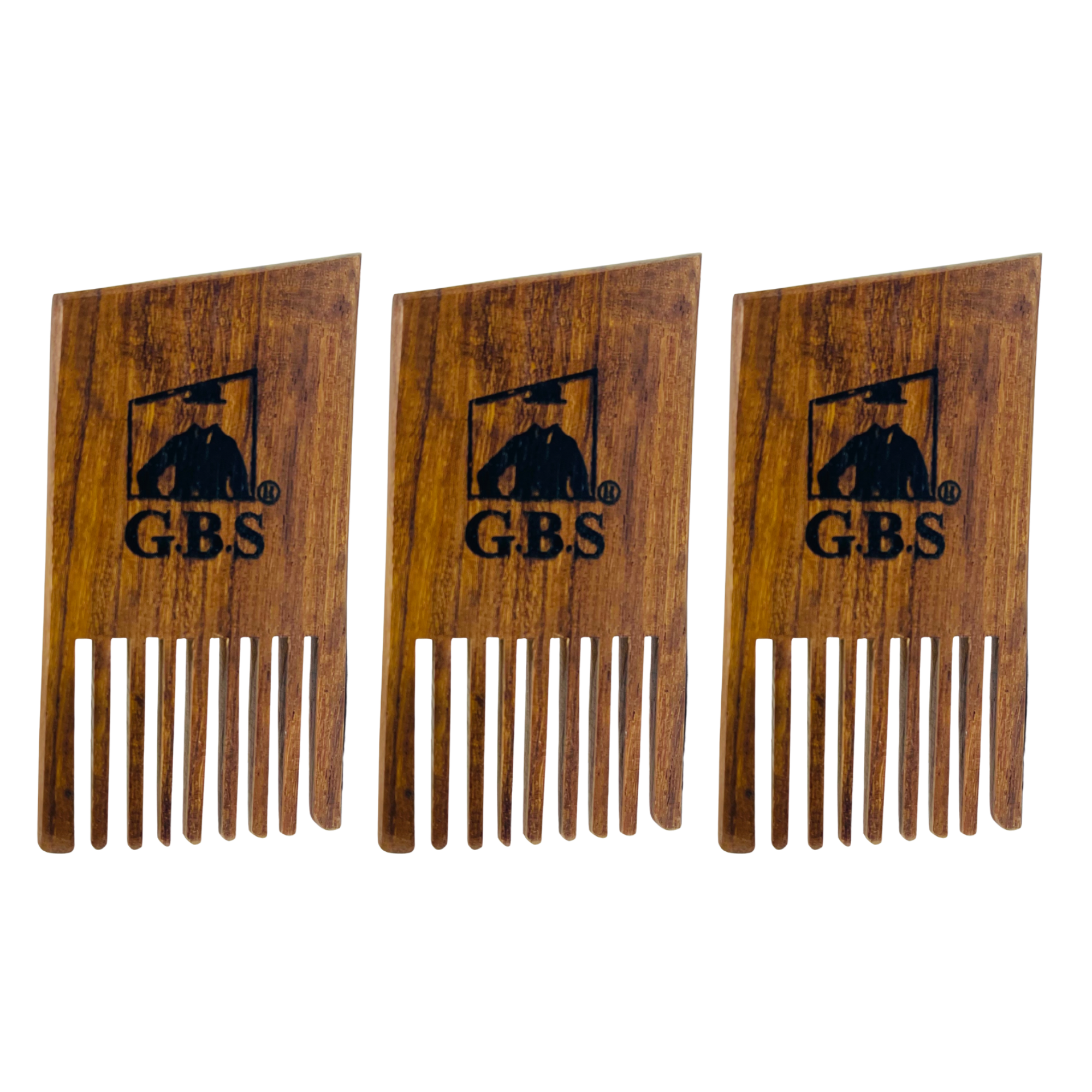 Beard Pick Comb GENTS Wooden Mini  – 3” x 1.5” Pocket Size Beard Comb for Men – Solid Wood Beard Detangler & Styling Pick for Thick or Curly Beards