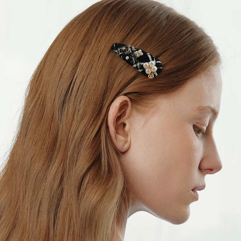 Adela Tweed Hair Snap Clip