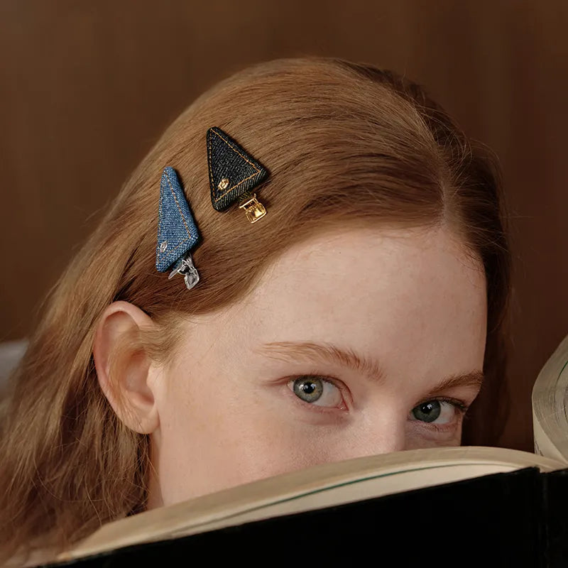 Cassia Denim Triangle Pelican Clip