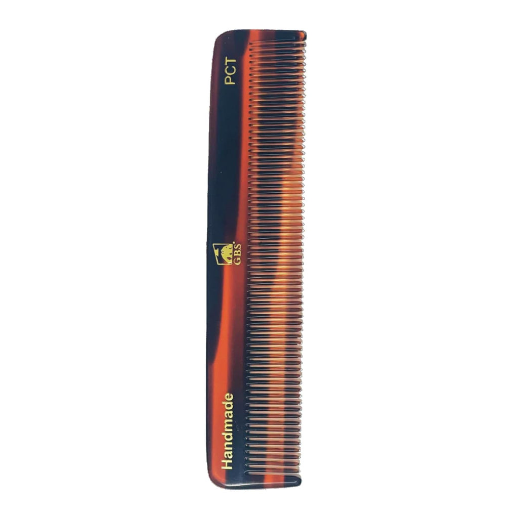 Comb PCT 5-Inch Pocket Hair Comb for Men & Women – Fine Tooth Tortoise Shell Comb for Hair Styling, Detangling & Grooming – Handmade Cellulose Acetate, Anti-Static & Durable GENTS