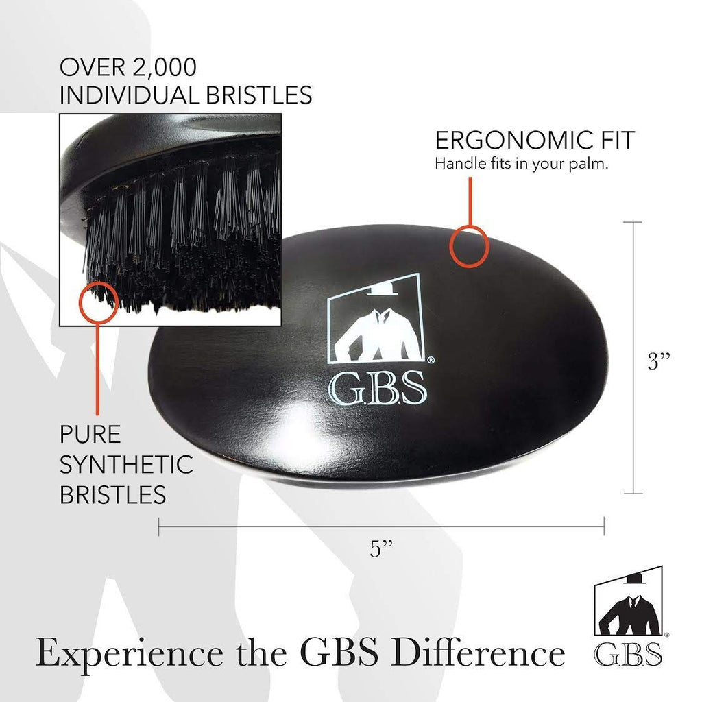 Beard Brush GENTS - Military Style Dual Bristle Beard and Hair Brush - Animal-free Vegan Bristles for Daily Grooming