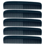 Comb 5" Unbreakable Black Pocket Combs 5 PACK durable Made USA Course Fine or All Fine GENTS