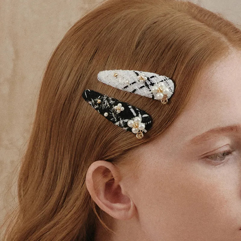 Adela Tweed Hair Snap Clip