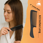 GENTS Plastic Detangler Comb 9"  Made in the USA