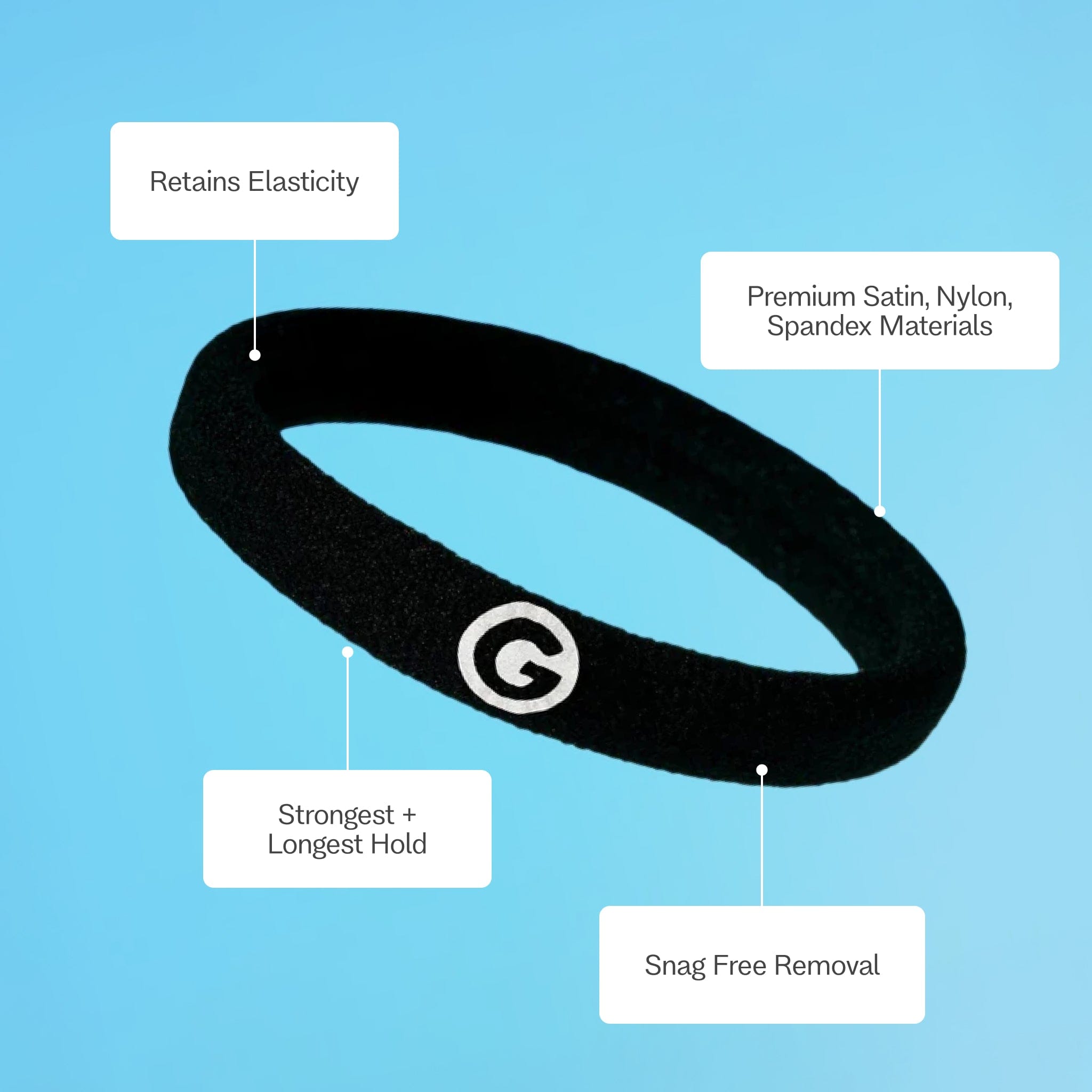 Bounce Back Hair Ties with Band Ring For Most Hair Types
