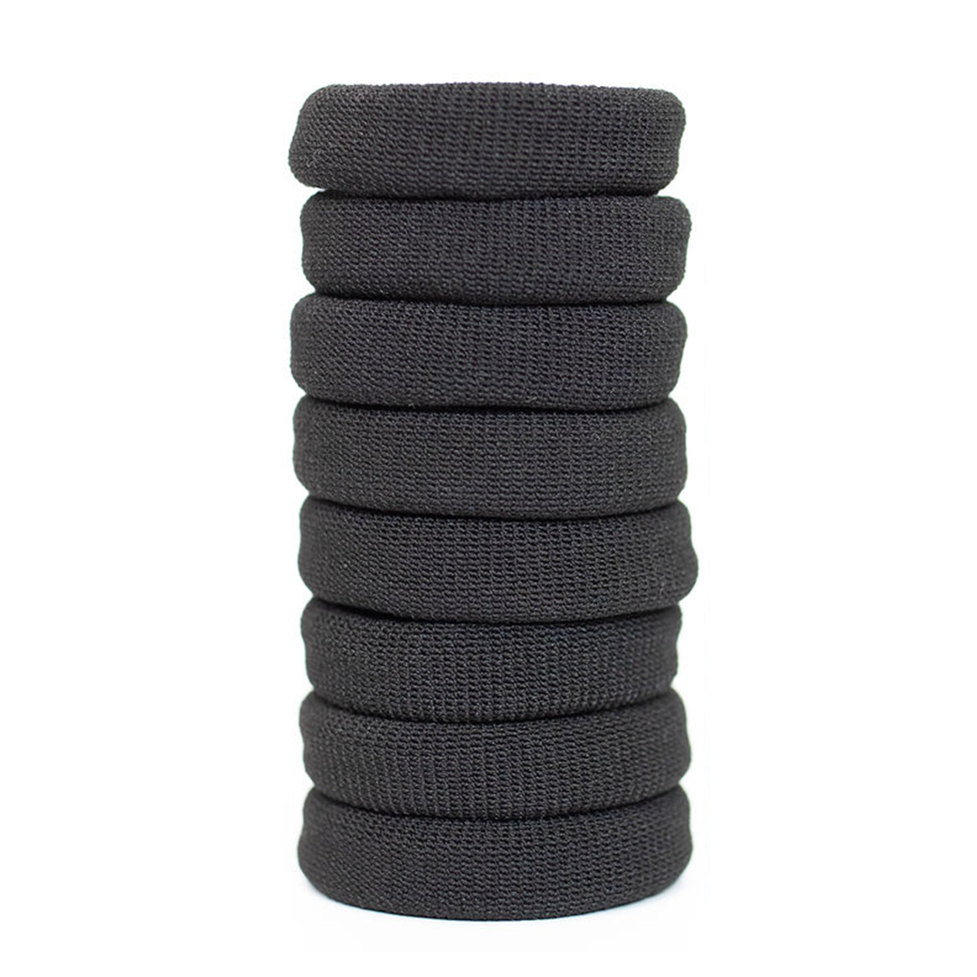 Dark grey 8 pack of Burlybands hair ties for thick hair