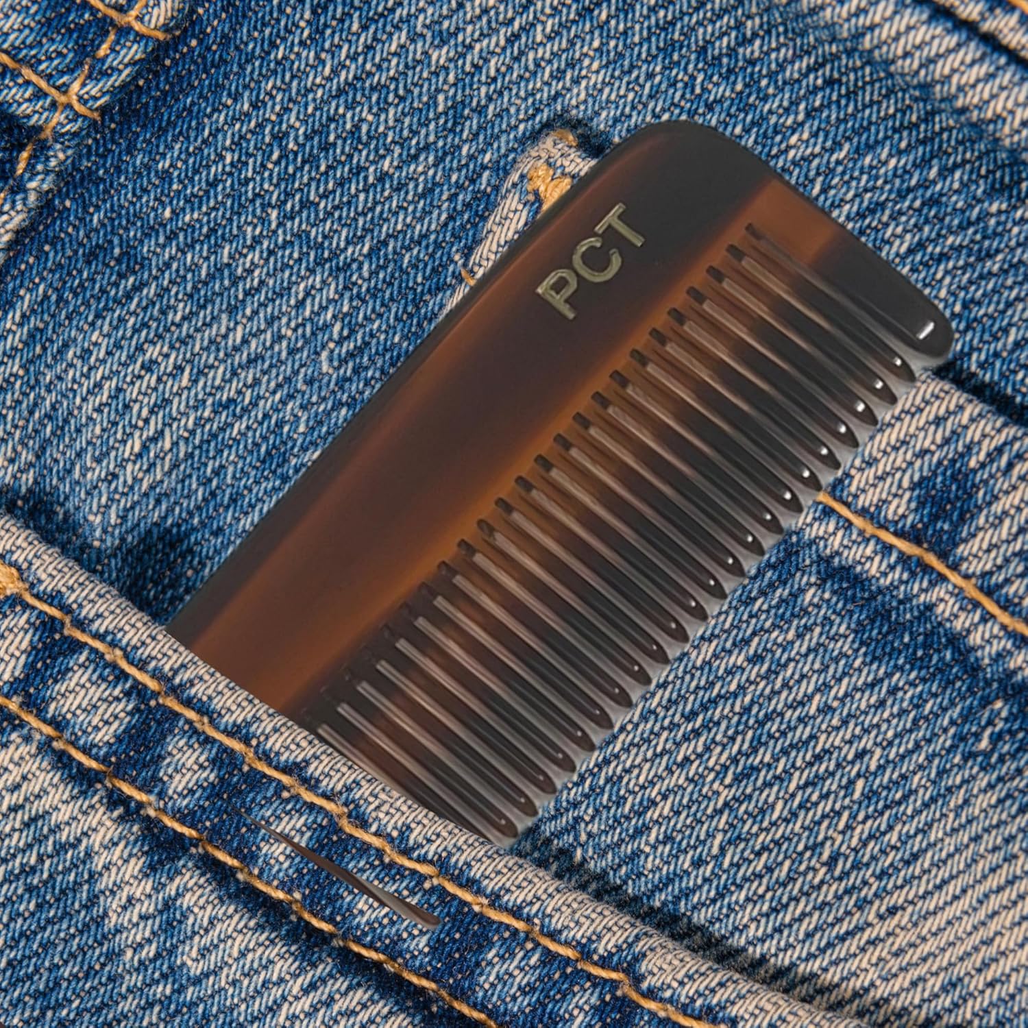 Comb (3Pack) PCT 5-Inch Pocket Hair Combs for Men & Women – Fine Tooth Tortoise Shell Combs for Hair Styling, Detangling & Grooming – Handmade Cellulose Acetate, Anti-Static & Durable GENTS