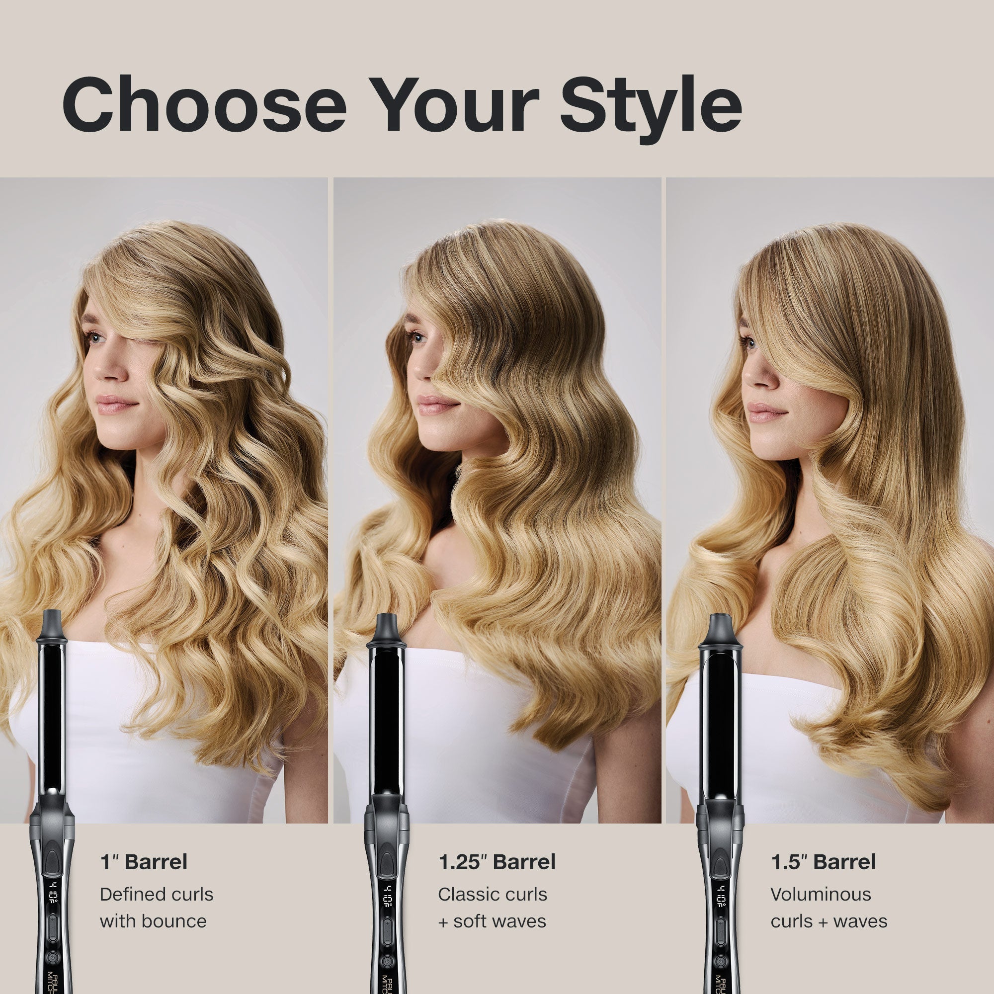 Paul Mitchell Clipped 3-in-1 Ceramic Interchangeable Curling Iron
