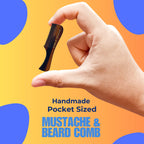 Comb 3" Handmade Mustache Comb – Fine Tooth Cellulose Acetate Pocket Comb for Beard & Hair Styling GENTS
