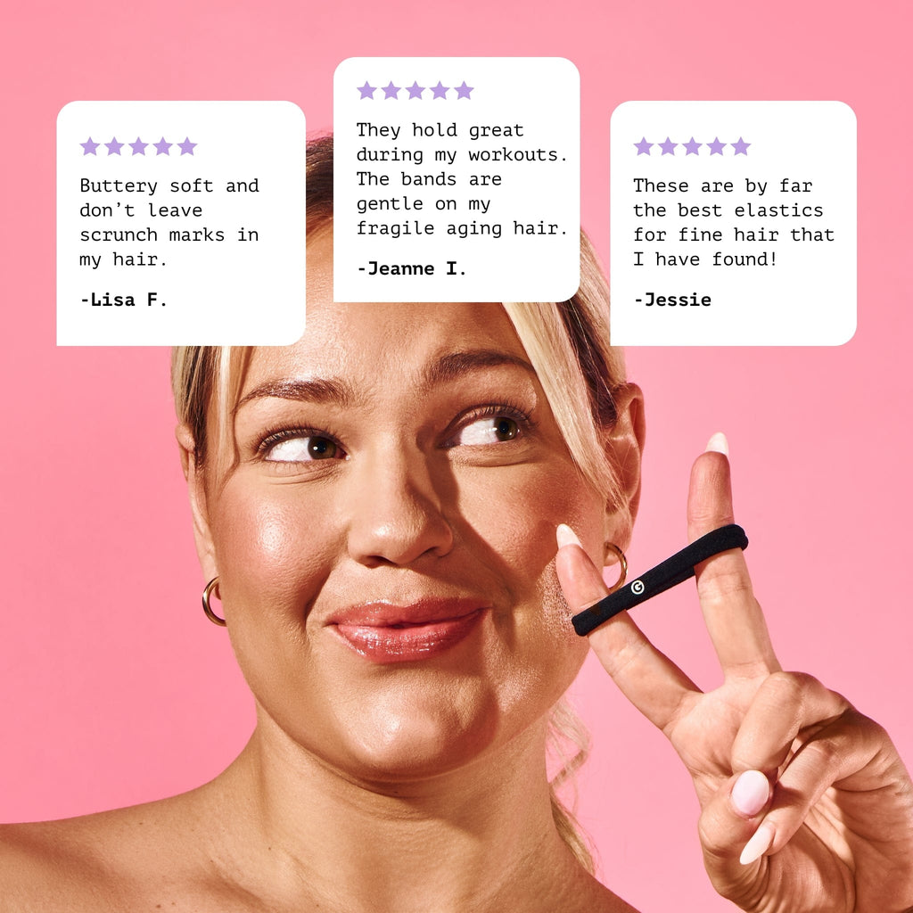 3-Pack Bounce Back Hair Ties For Fine or Thinner Hair