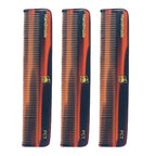 Comb (3Pack) PCT 5-Inch Pocket Hair Combs for Men & Women – Fine Tooth Tortoise Shell Combs for Hair Styling, Detangling & Grooming – Handmade Cellulose Acetate, Anti-Static & Durable GENTS