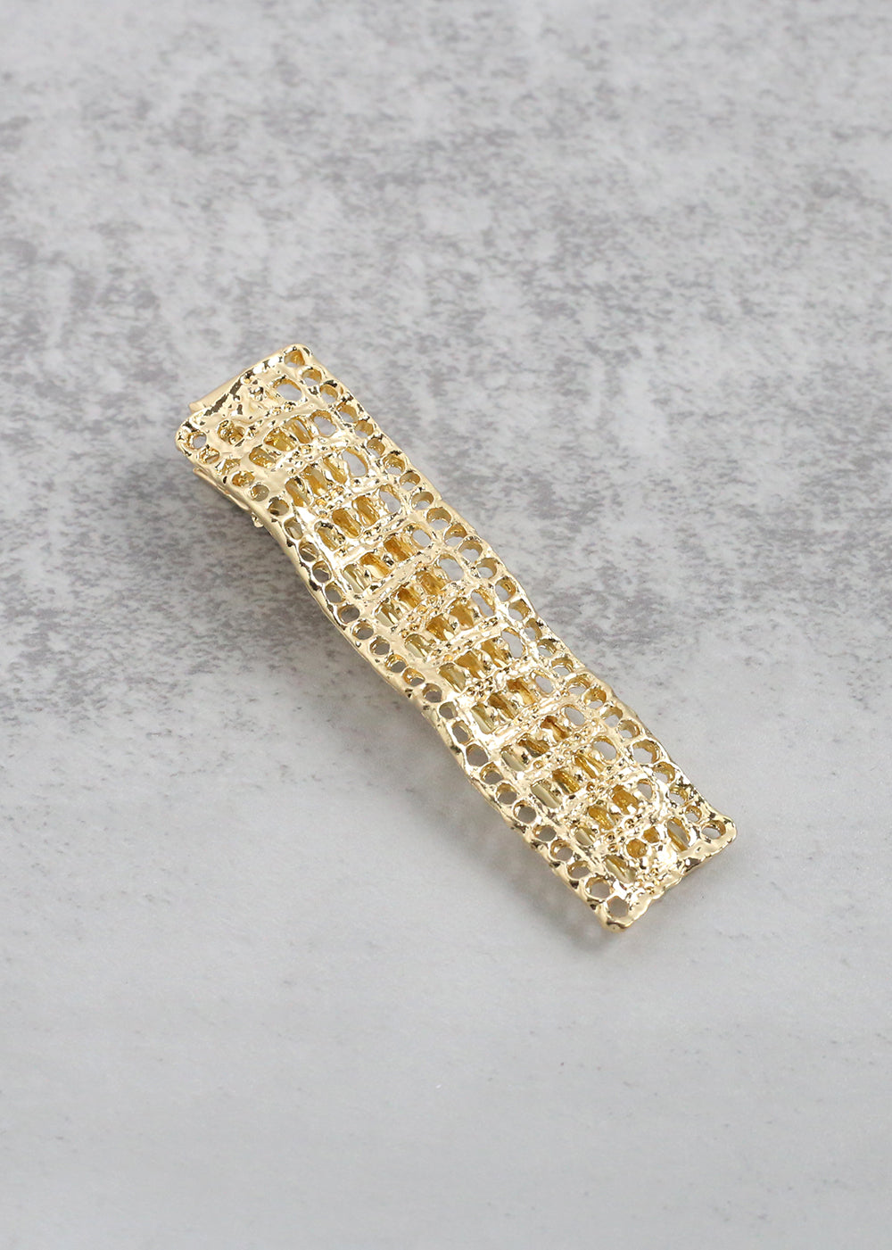 Textured Wavy Rectangular Hair Clip Gold HAIR - Shop Miss A