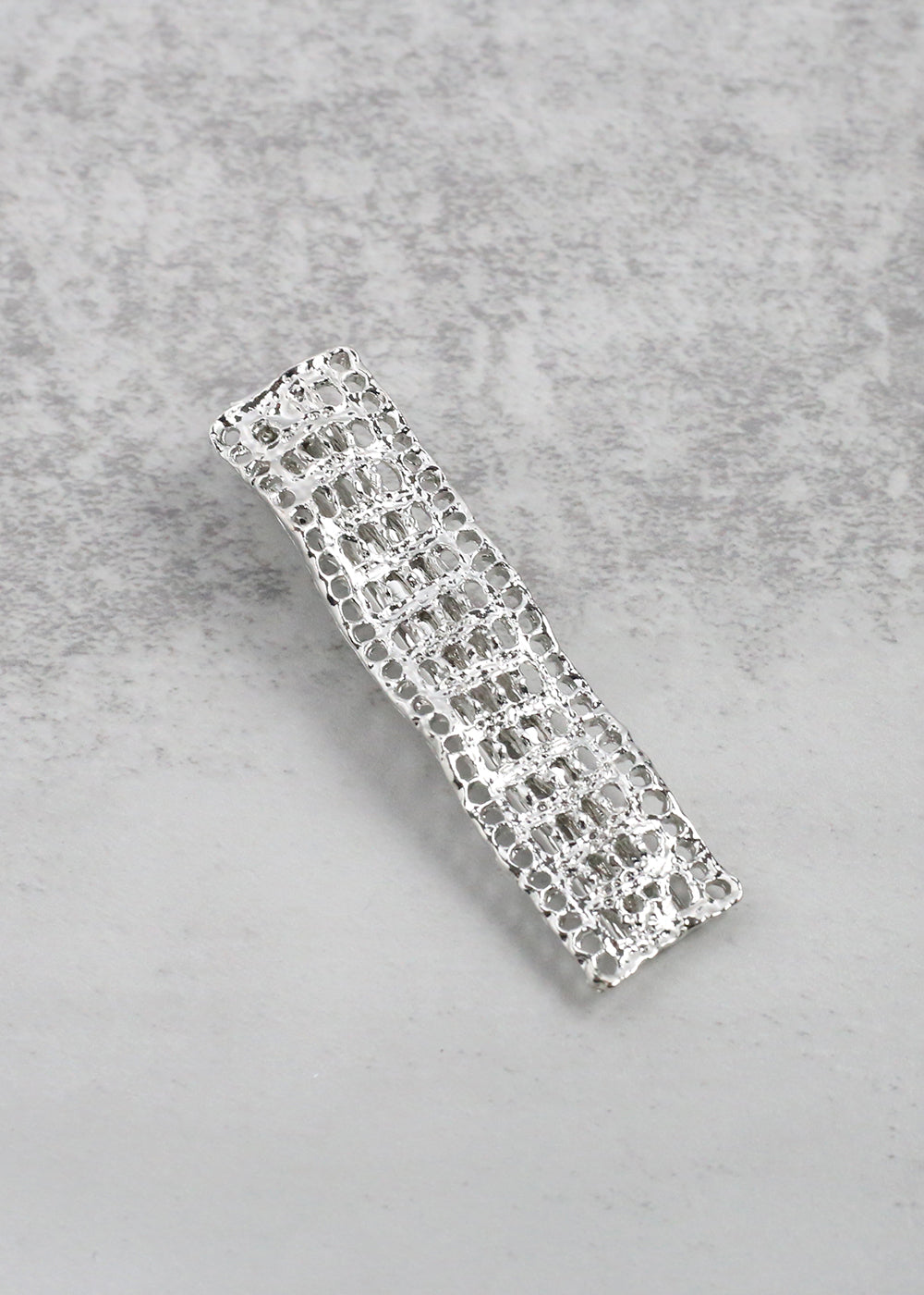 Textured Wavy Rectangular Hair Clip Silver HAIR - Shop Miss A
