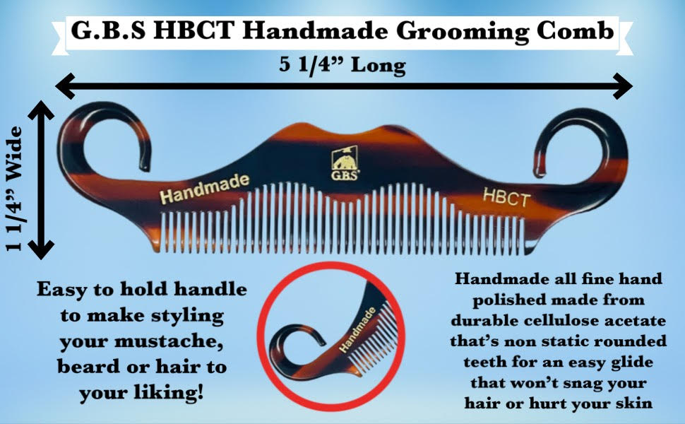 Handmade Acetate Tortoise Comb For Beard & Head HBCT