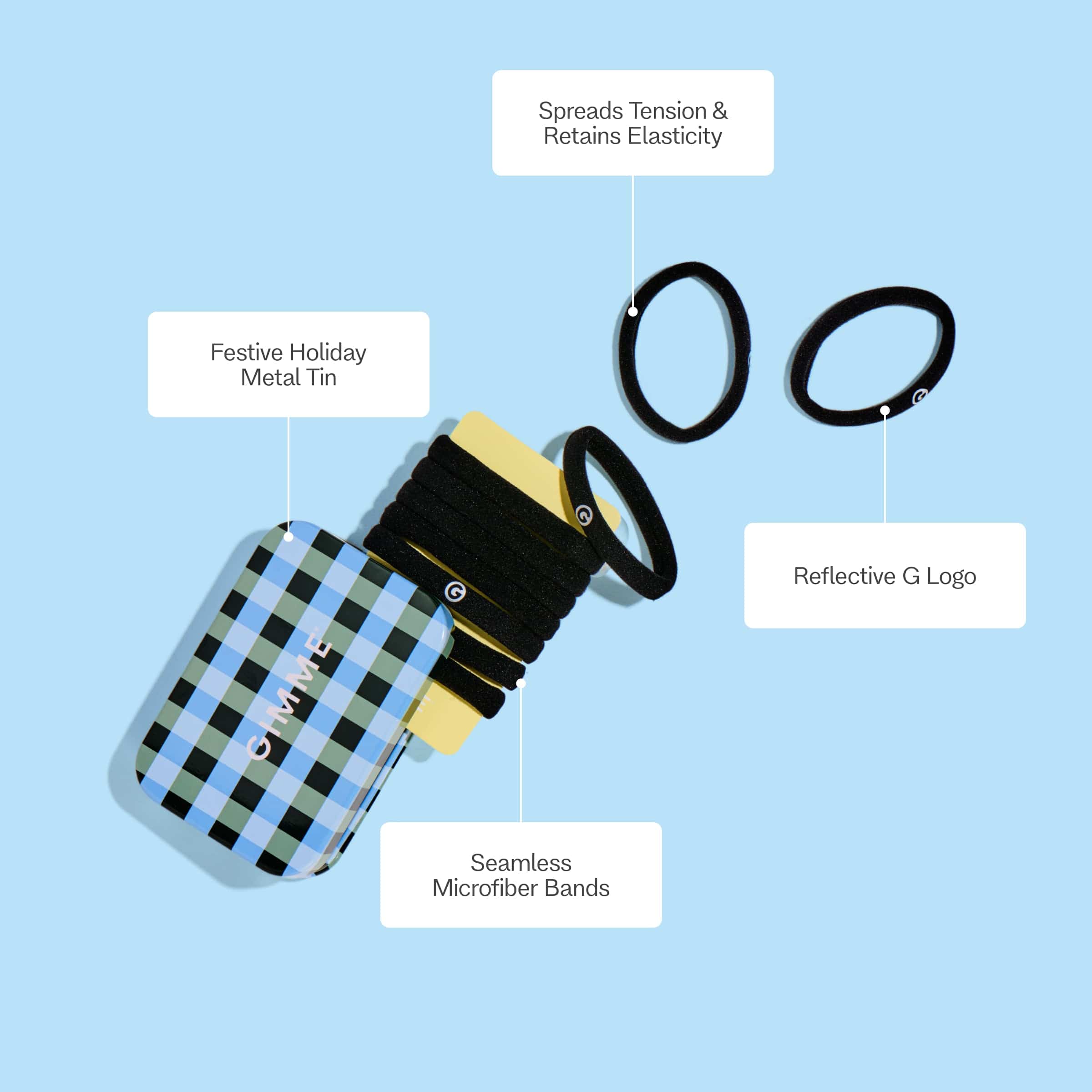 Fresh Tracks Tin with Hair Ties For Most Hair Types