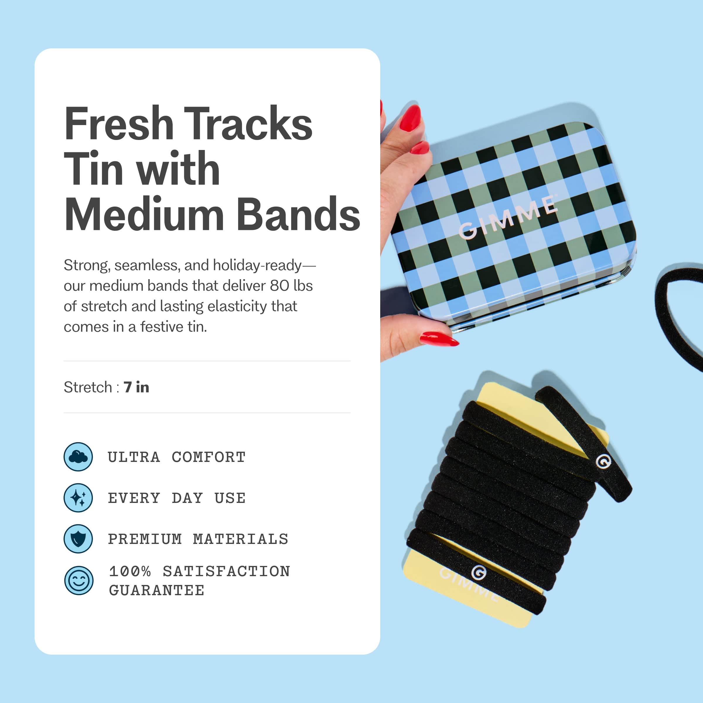 Fresh Tracks Tin with Hair Ties For Most Hair Types