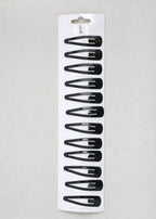 12 PCS Black Snap Hair Clips