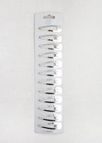 12 PCS Silver Snap Hair Clips