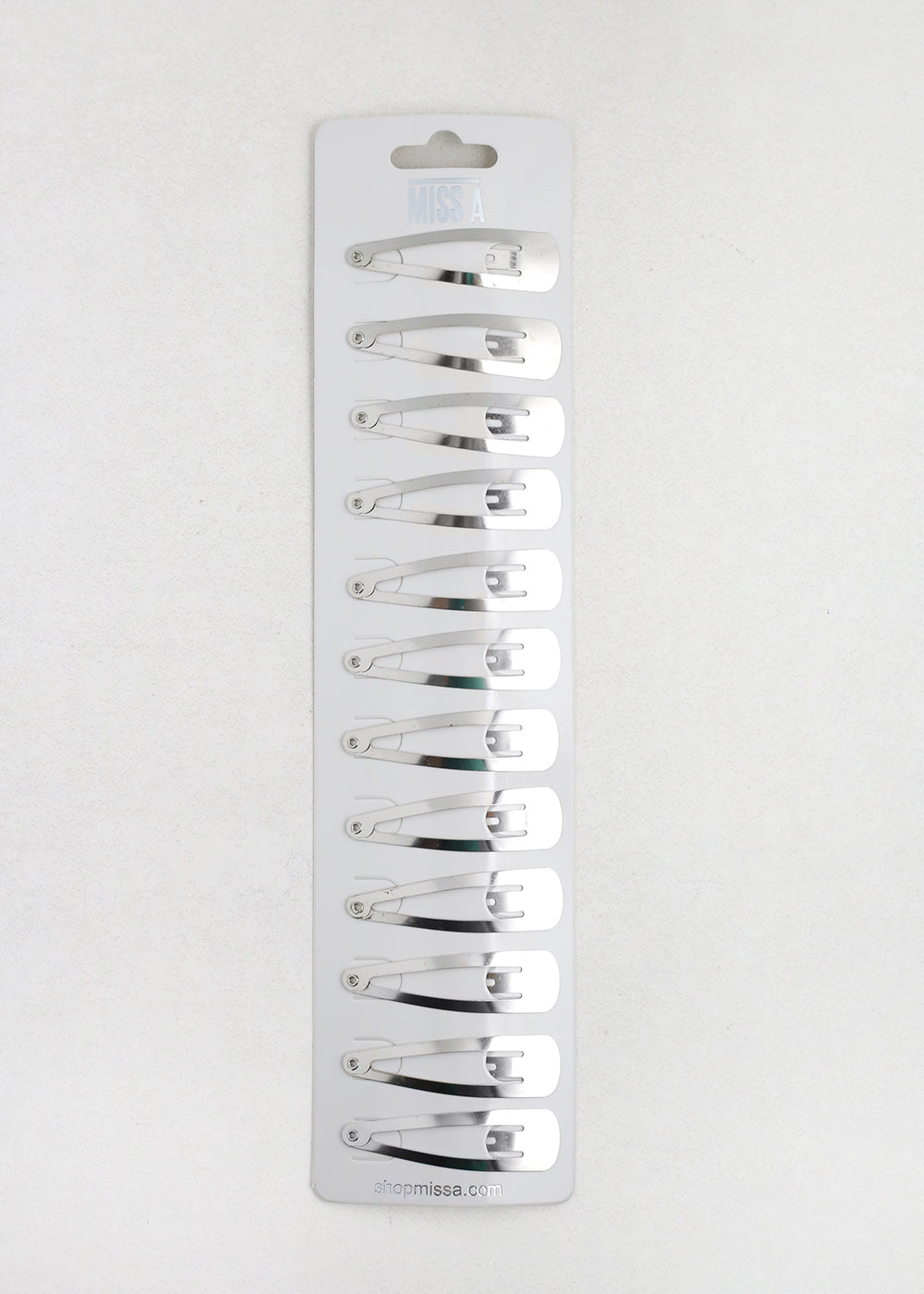 12 PCS Silver Snap Hair Clips