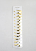 12 PCS Gold Snap Hair Clips