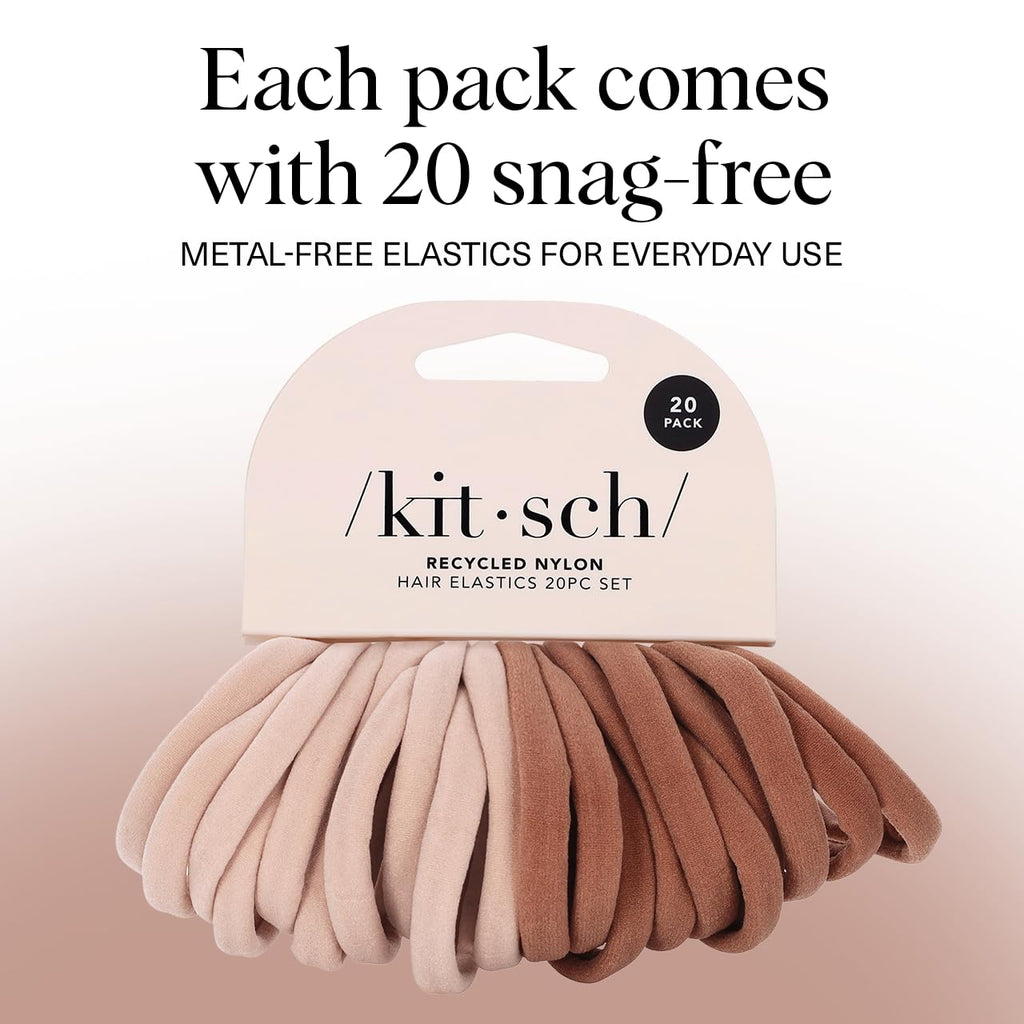 Kitsch Recycled Nylon Hair Ties – Pack of 20