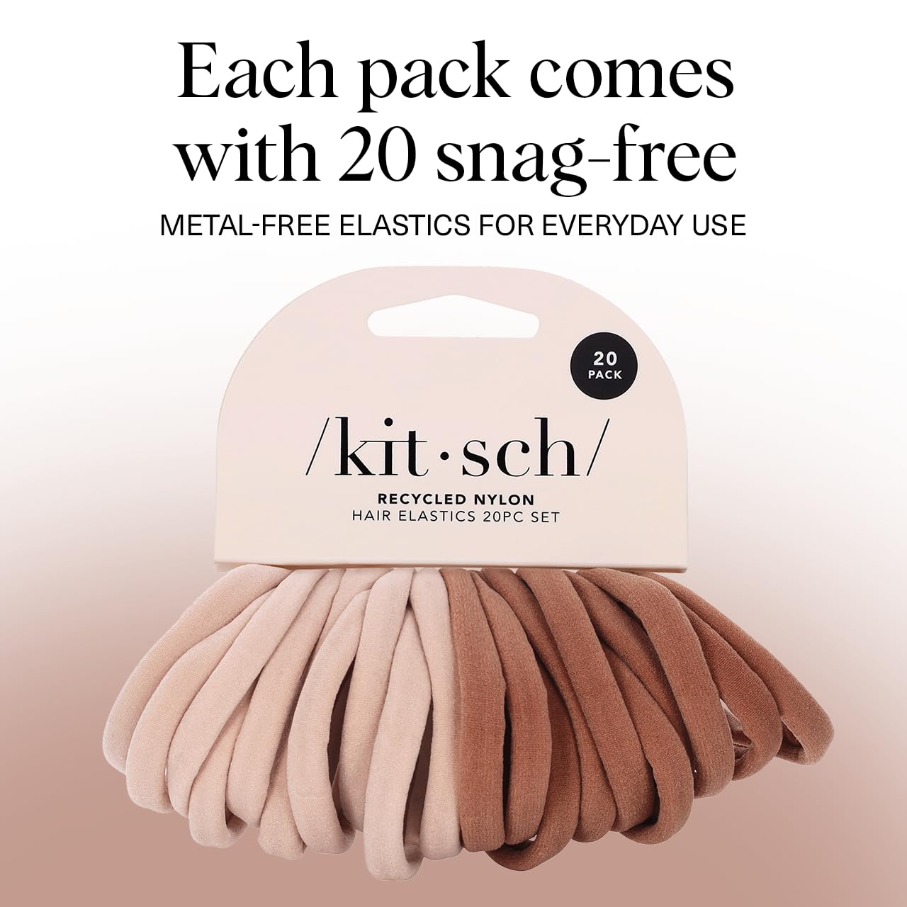 Kitsch Recycled Nylon Hair Ties – Pack of 20
