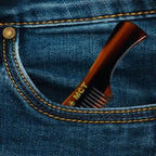 Comb 3" Handmade Mustache Comb – Fine Tooth Cellulose Acetate Pocket Comb for Beard & Hair Styling GENTS