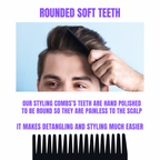 Comb 5" Unbreakable Black Pocket Combs 5 PACK durable Made USA Course Fine or All Fine GENTS