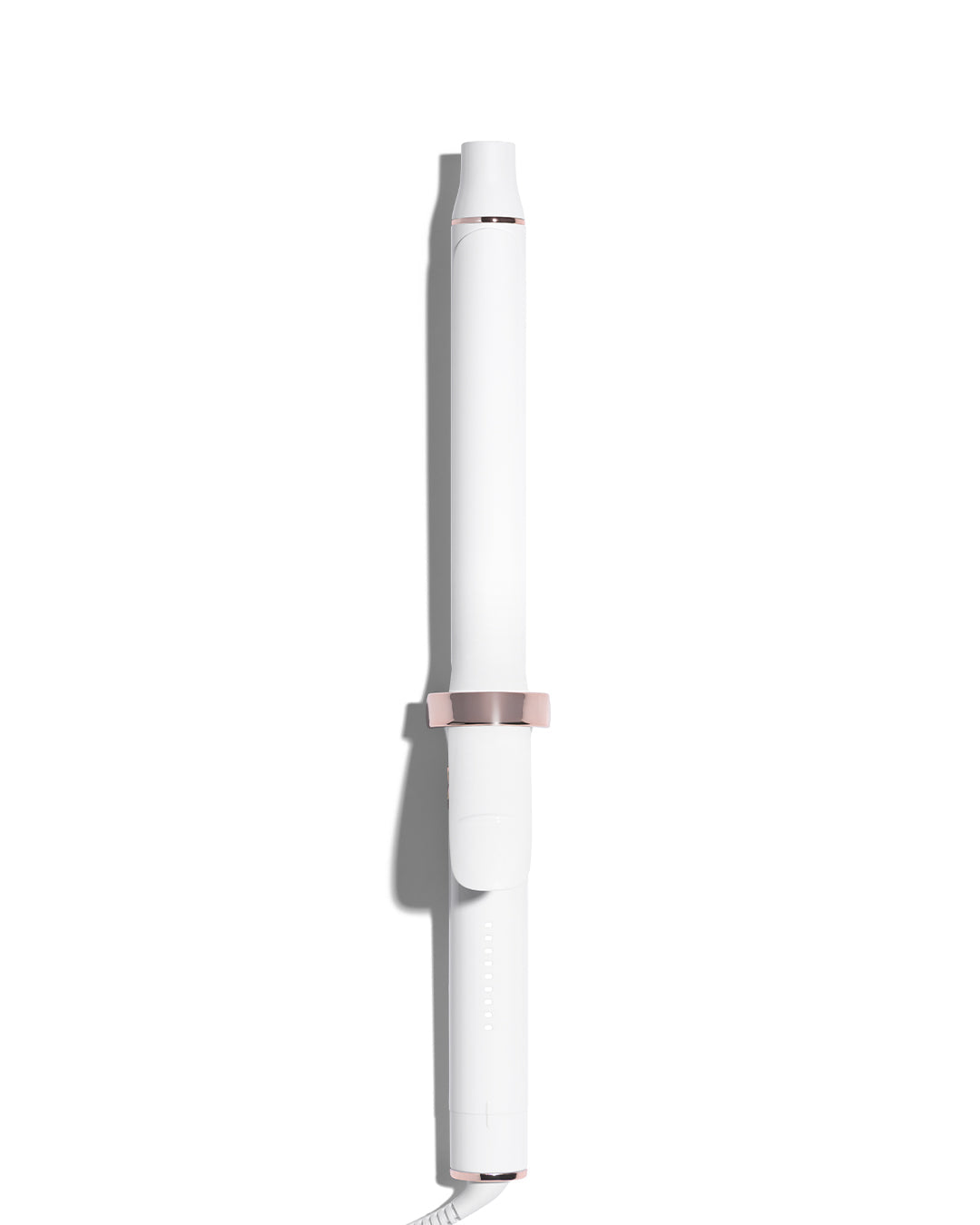 White hair curling iron on a white background