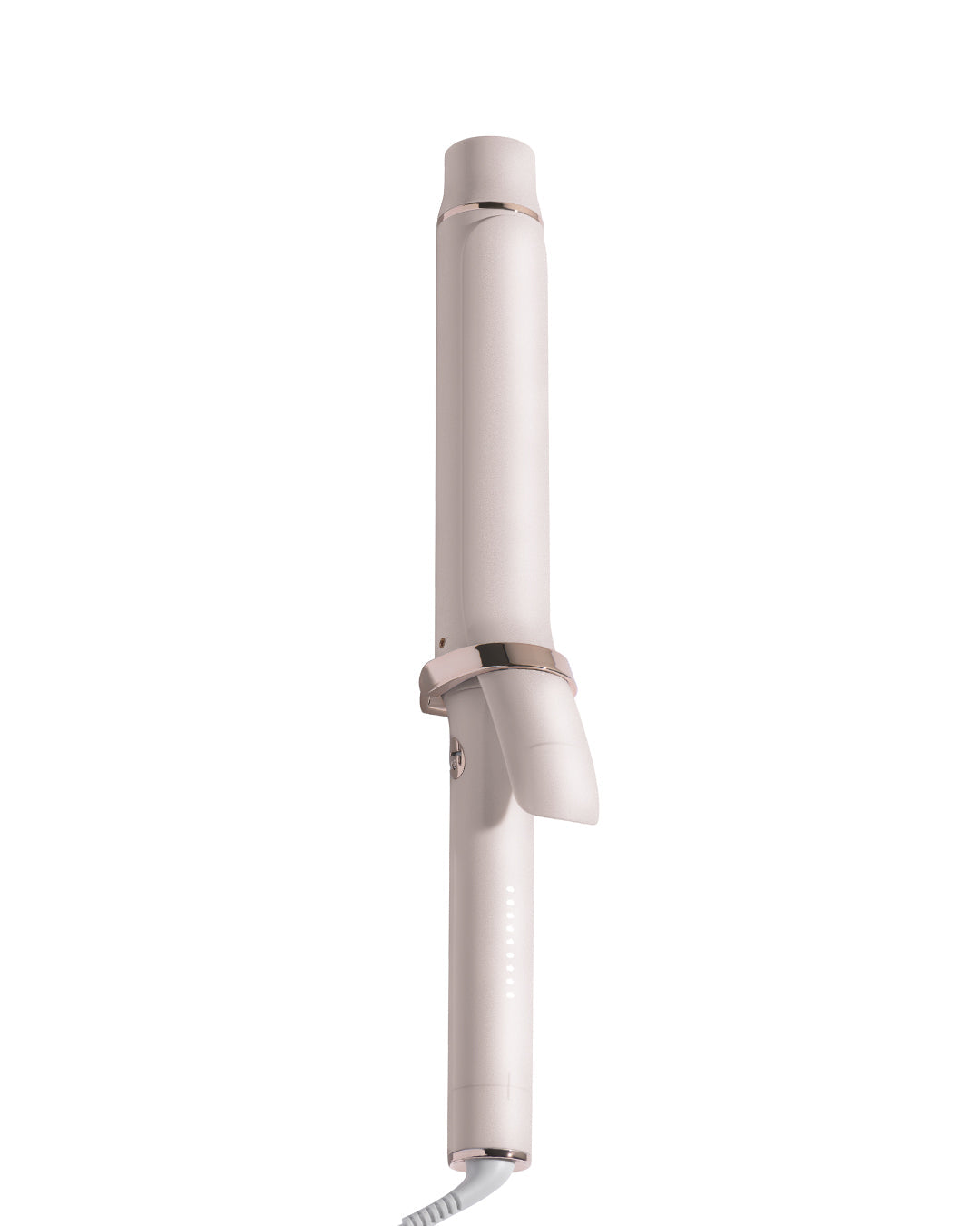 Pink hair curling iron on a white background  