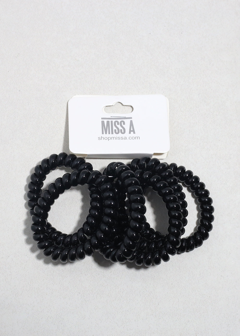 Black Spiral Hair Ties - 6 Pack