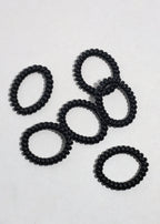Black Spiral Hair Ties - 6 Pack