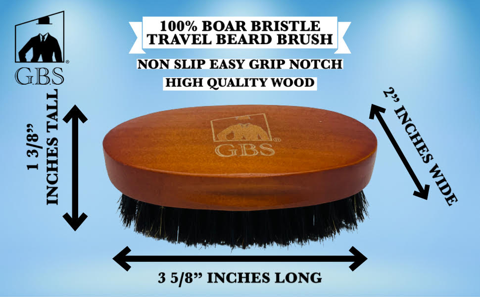 Beard Brush GENTS - Travel Sized 100% Boar Bristle Beard Brush