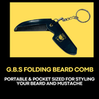 Comb (3 Pack) Keychain Folding Beard Combs for Men - Handmade Keychain Mustache Combs - Portable Pocket Travel Combs for Grooming & Combing Hair, Beards and Mustaches GENTS