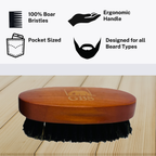 Beard Brush GENTS - Travel Sized 100% Boar Bristle Beard Brush