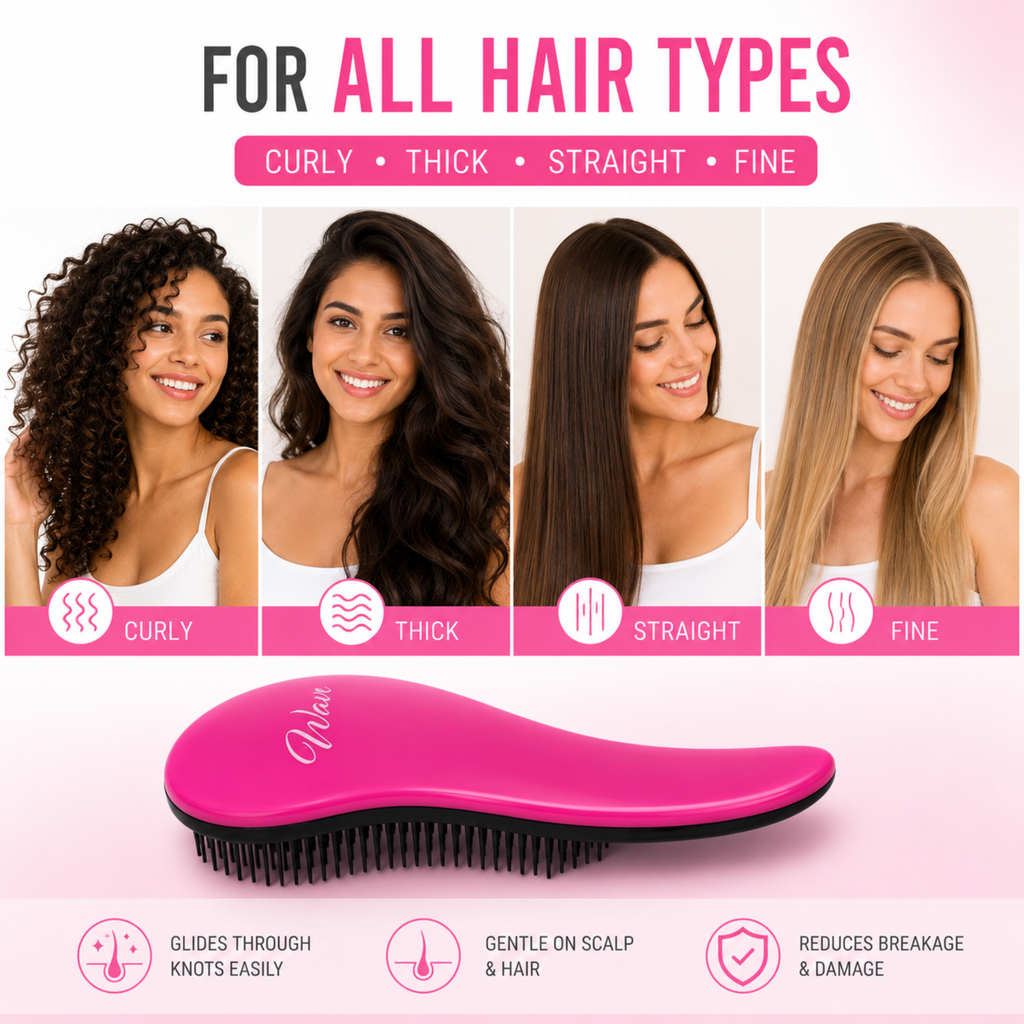 GENTS Detangling Brush For Women and Girls, Dry and Wet Hair Brush Detangler for All Hair Types Eliminate Tangles and Knots