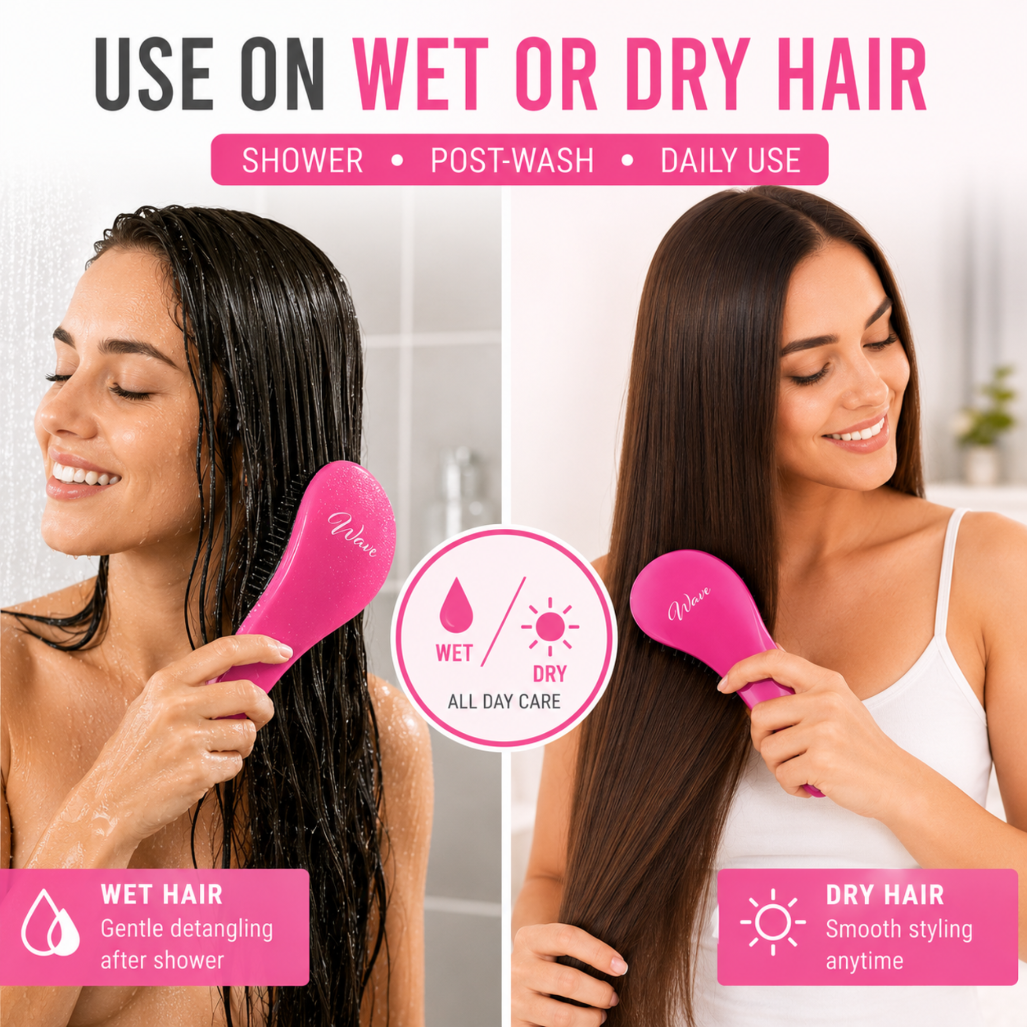 GENTS Detangling Brush For Women and Girls, Dry and Wet Hair Brush Detangler for All Hair Types Eliminate Tangles and Knots