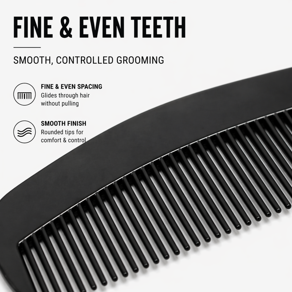 Comb for Mustache & Beard–Travel Comb 4.7” Pocket Size – Styling & Daily Use  (2 pack)