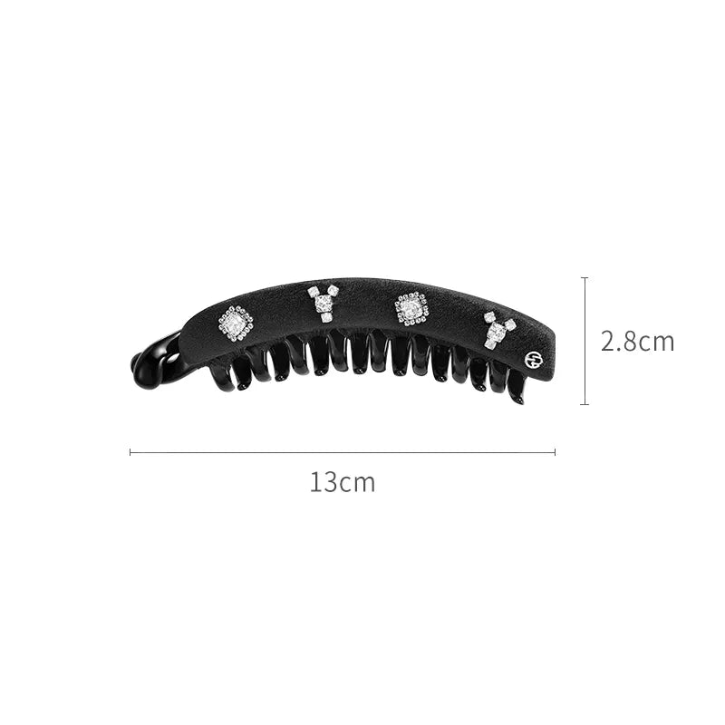 Eileen Crystal Velvet Banana Clip