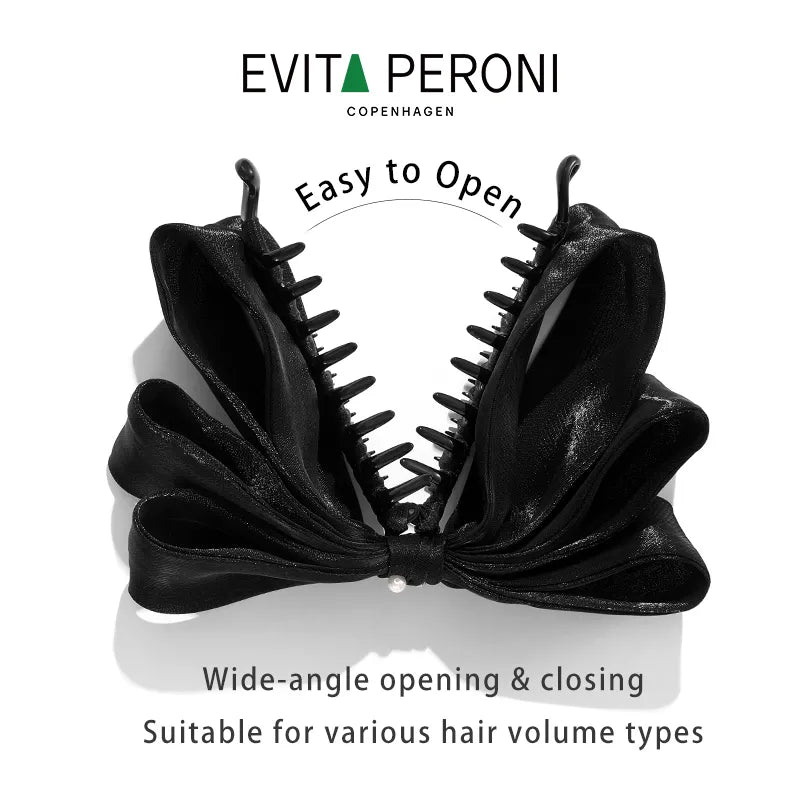 Trinity Ruffled Ribbon Bow Banana Clip