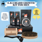 Gift Set Complete Beard Growth Kit for Men – Beard Oil, Balm, Serum, Derma Roller, Boar Brush, Comb & Travel Bag – Promotes Thicker, Fuller Beard GENTS
