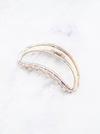Glossy Bean Hair Clip: Clear Brown