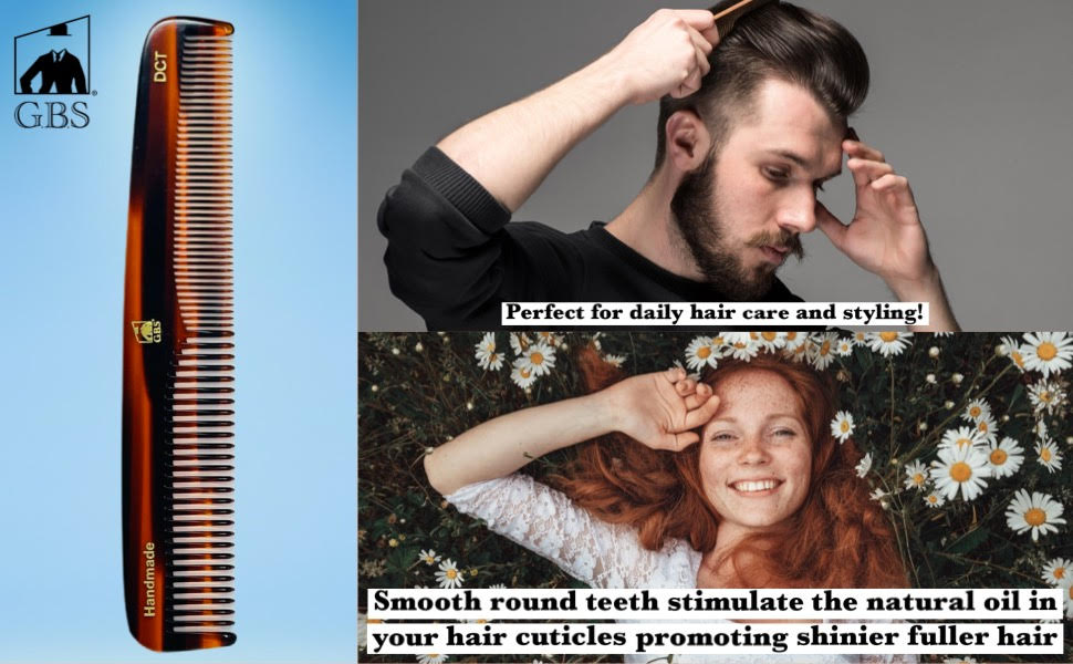 Comb 7-Inch Fine-Toothed Styling Comb – DCT Professional Dressing Comb for Men & Women – Anti-Static Hair Comb for Daily Grooming & Precision Styling GENTS