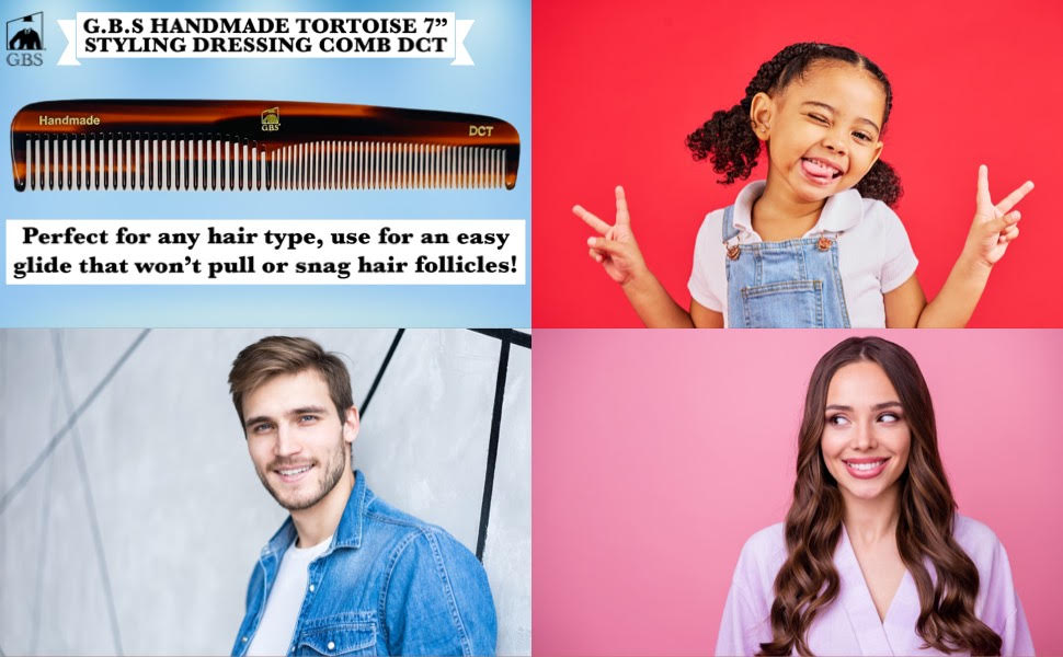 Comb 7-Inch Fine-Toothed Styling Comb – DCT Professional Dressing Comb for Men & Women – Anti-Static Hair Comb for Daily Grooming & Precision Styling GENTS