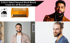 Comb 2-Sided Wooden Beard Comb – Dual Action Styling & Detangling Tool for Men’s Beards & Mustaches GENTS